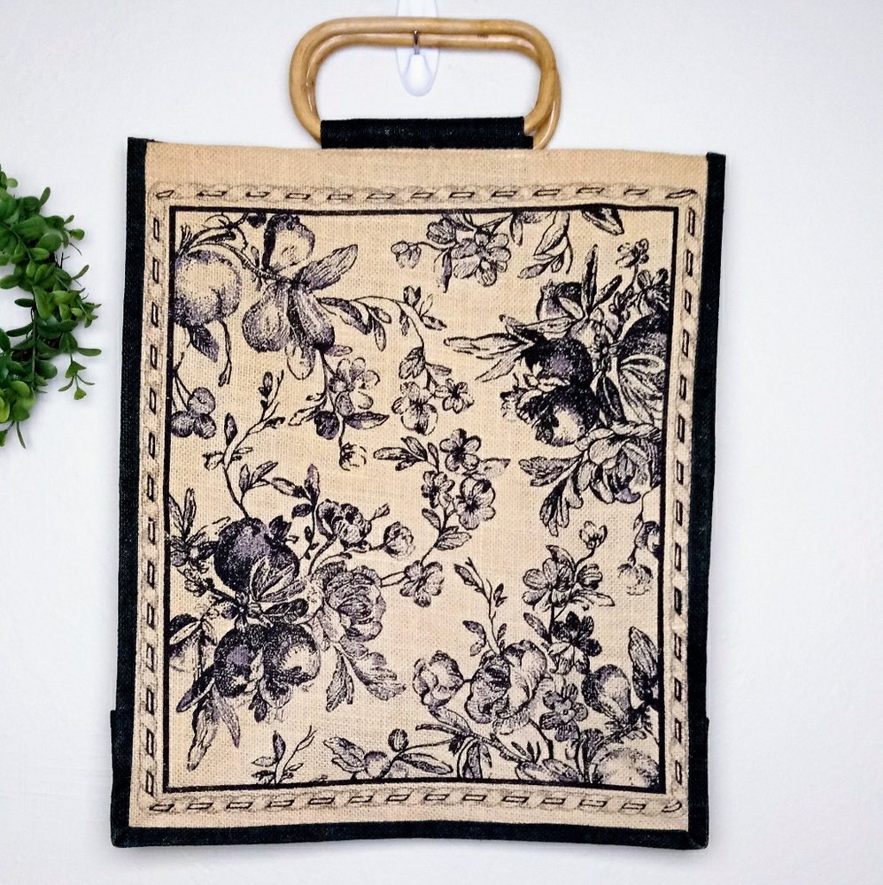 RARE Royal Doulton Burlap Tote Bag Large